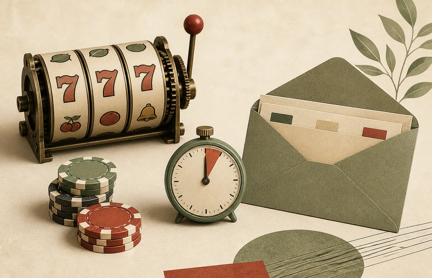 Ilustração de pausa, tempo e orçamento em um contexto de cassino online